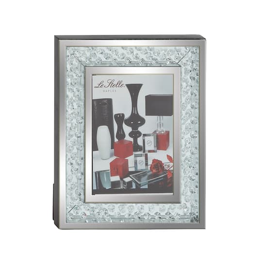 Silver &#x26; Clear Abstract Glam Glass 5&#x22; x 7&#x22; Frame